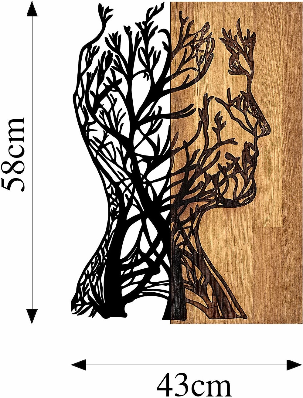 Aksesor dekorativ prej druri për mur, Wallity, njeri-dru, 319