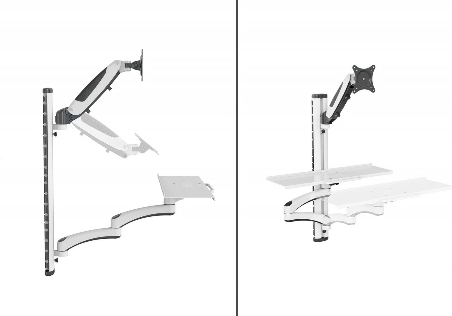 Mbajtëse muri Digitus DA-90451 për monitor 32" dhe tastierë/maus, alumini/çelik, e zezë/e bardhë