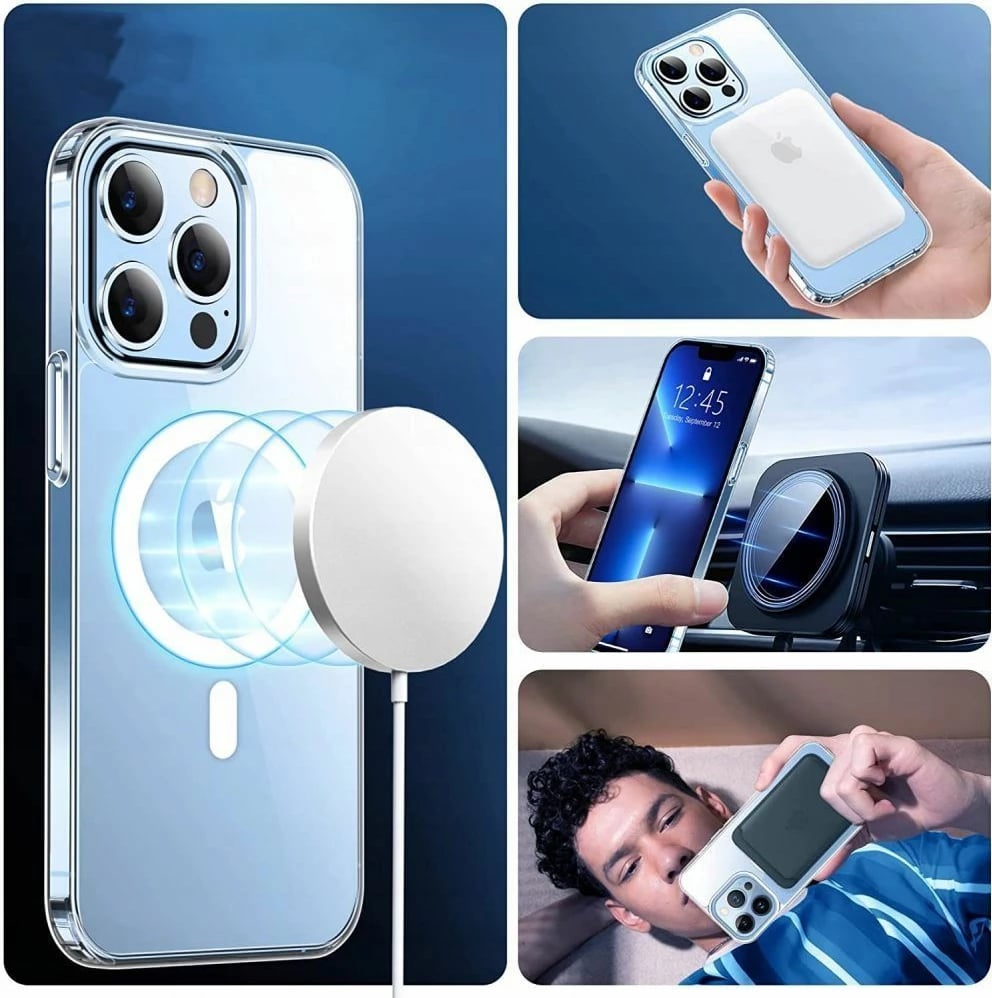 Mbështjellës Tech-Protect FlexAir Hybrid MagSafe për iPhone 14 Pro Max, Transparent