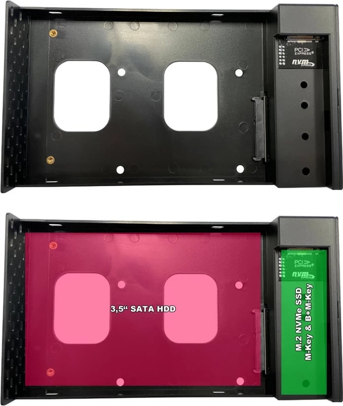 Kasë LC-Power për HDD/SSD M.2, USB Type-C, e zezë