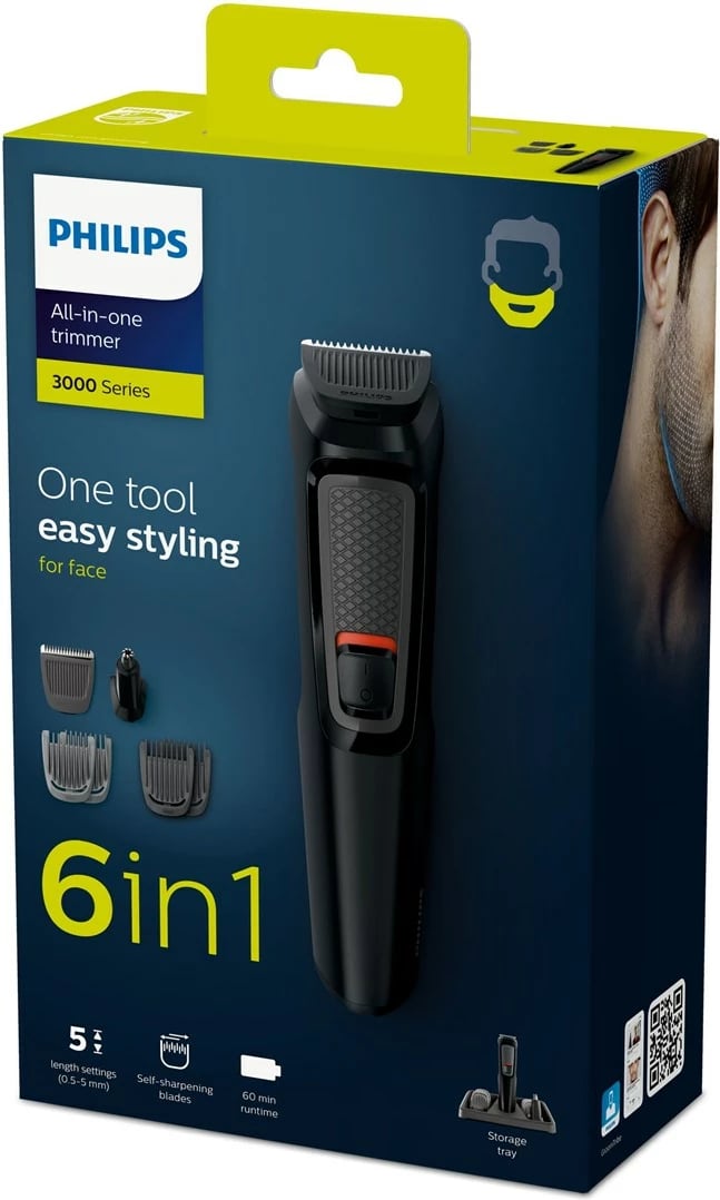 Makinë rroje Philips MULTIGROOM Series 3000 MG3711/15, për flokë dhe mjekër, NiMH, e zezë