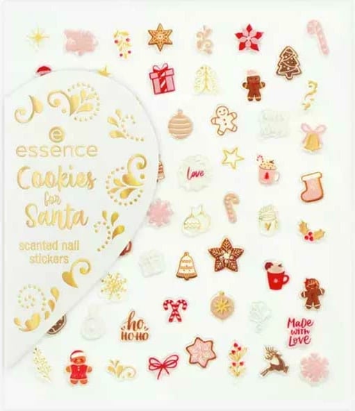 Dekorime për thonj Essence Cookies for Santa, 61 copë
