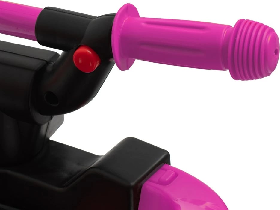 ride-on me dorezë drejtimi, BABY MIX Mega Prime EVA, rrota EVA të qeta, tinguj, kapacitet 30 kg, rozë