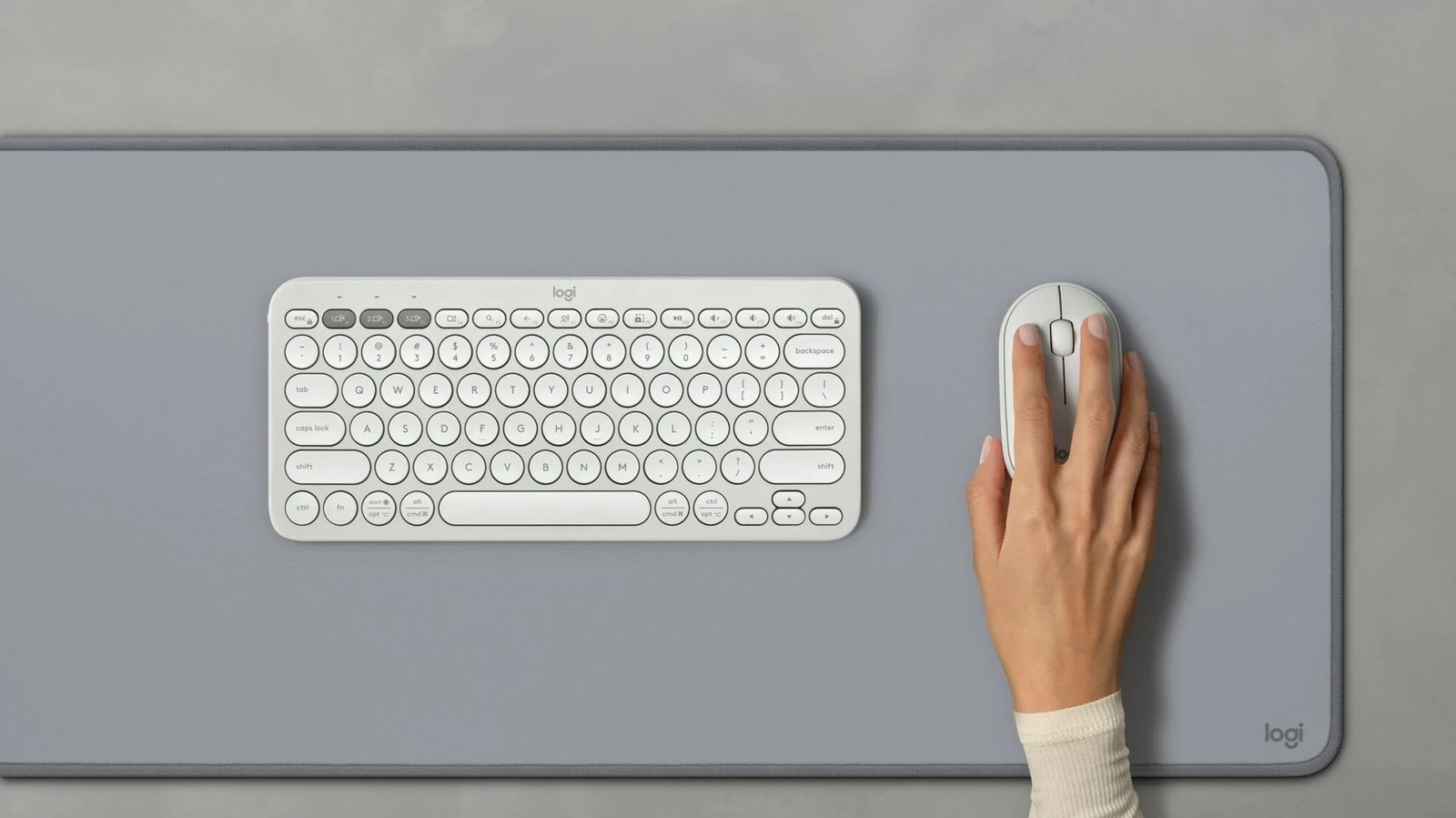 Maus Logitech 910-007013 wireless, ambidextrous, 4000 DPI, i bardhë