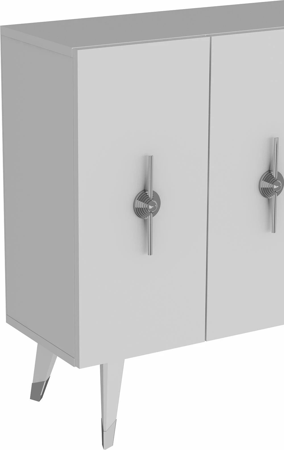 Konsol Skye Decor, ngjyrë argjendi dhe e bardhë, Quart Ramada