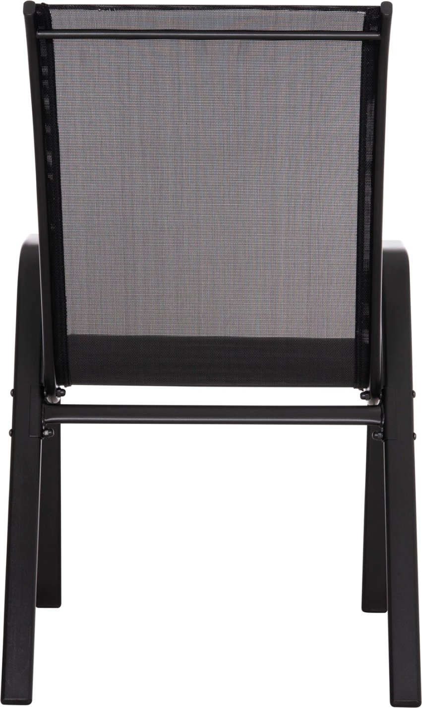Karrige për jashtë LEON FH5000.43, kornizë metalike e zezë & textilene, set prej 4 copash, 55x70x91Hcm