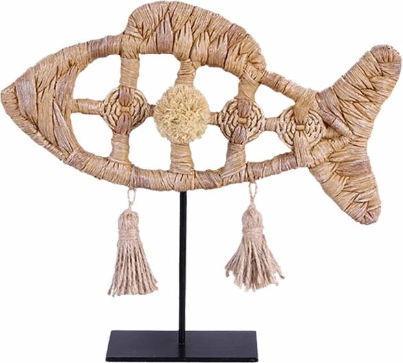 Dekor peshk natyral, polirezine, metal, 30x7x27cm