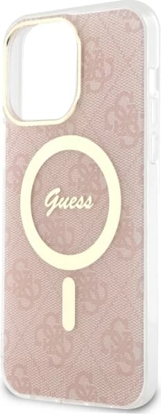Mbështjellës Guess 4G MagSafe për iPhone 14 Pro Max, rozë Mbështjellës Guess 4G MagSafe për iPhone 14 Pro Max, rozë