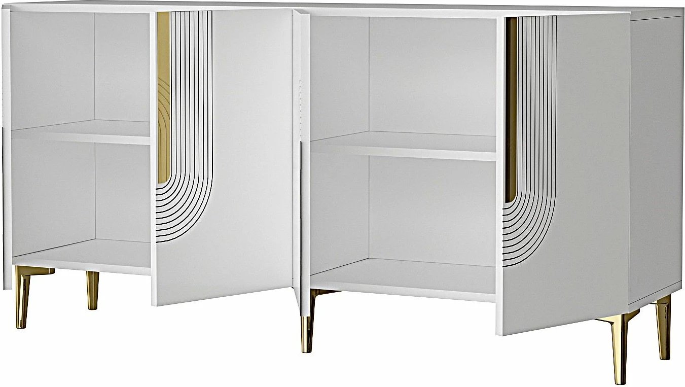 Konsolë Skye Decor, Meyra 150, e bardhë dhe ari