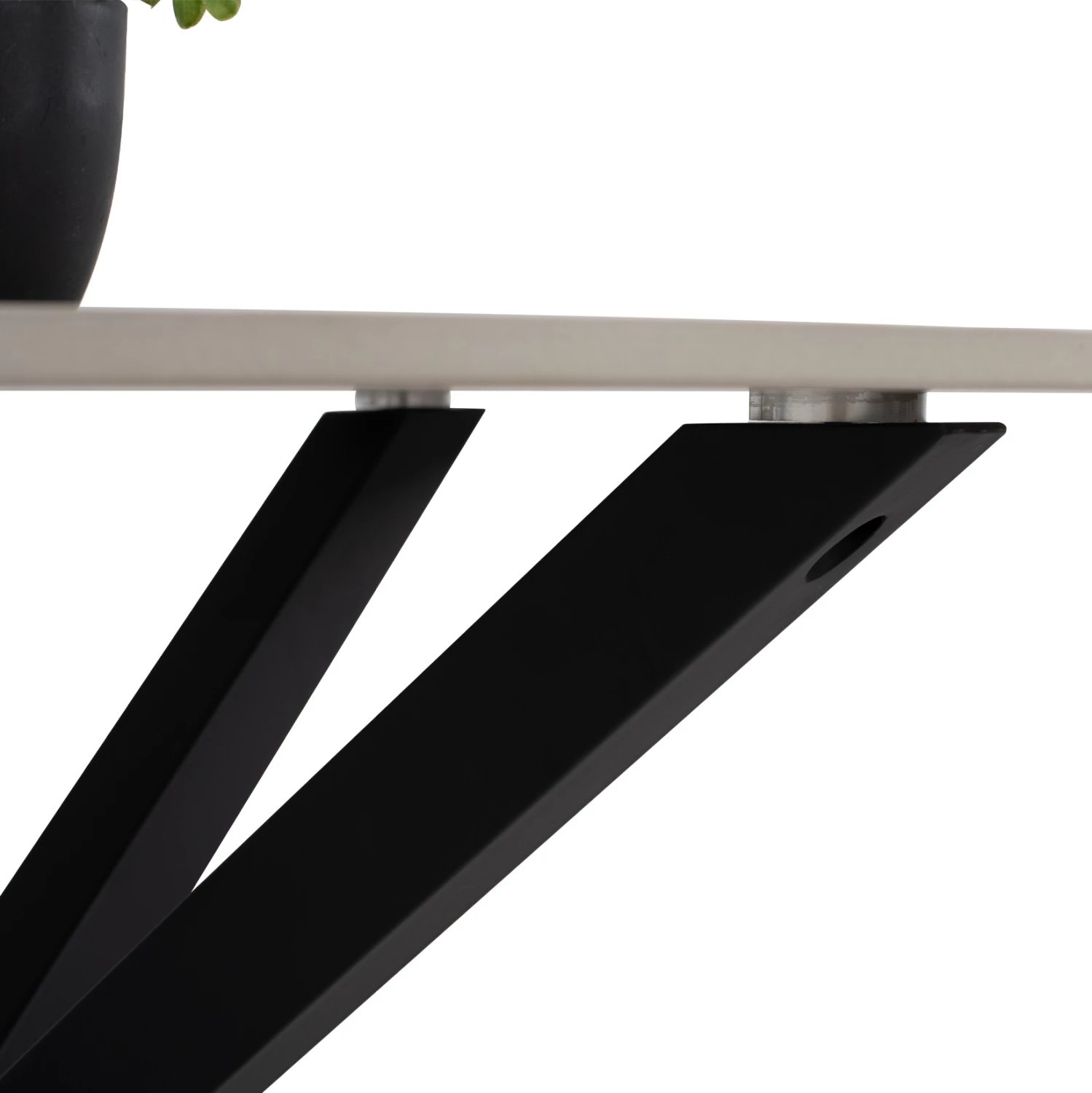 Tavolinë ngrënieje e rrumbullakët, gur i sinteruar, këmbë metali, FH9309.02, Φ115x75H