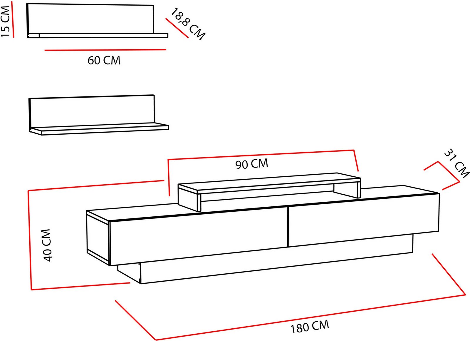Njësi TV Hanah Home, Lusi - Cordoba, e bardhë