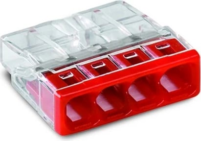 Klemë lidhëse WAGO 2273, 4-leitor, 100 copë, e kuqe