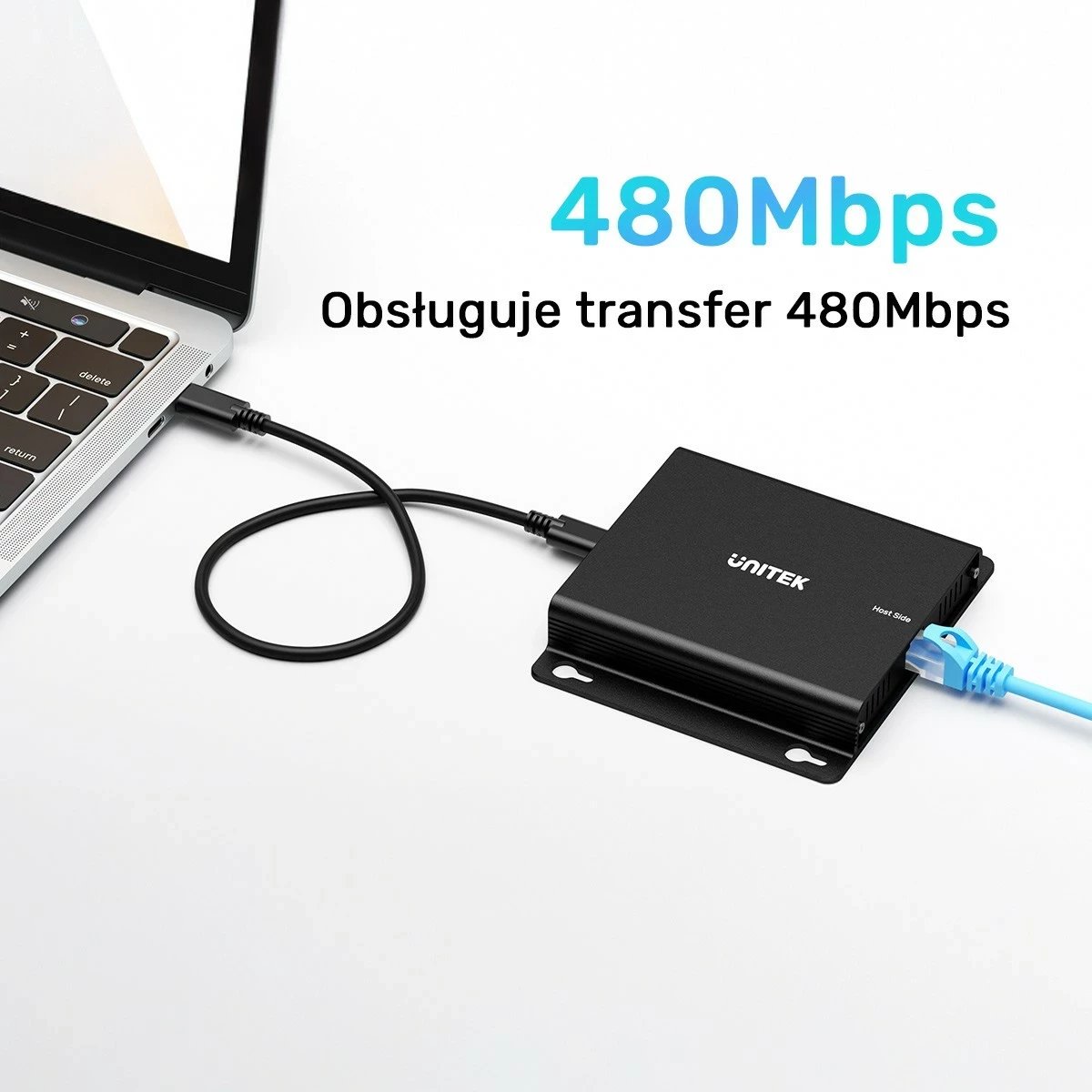 USB-C extender Unitek, 4x USB-A, Ethernet, 150m, 480Mbps