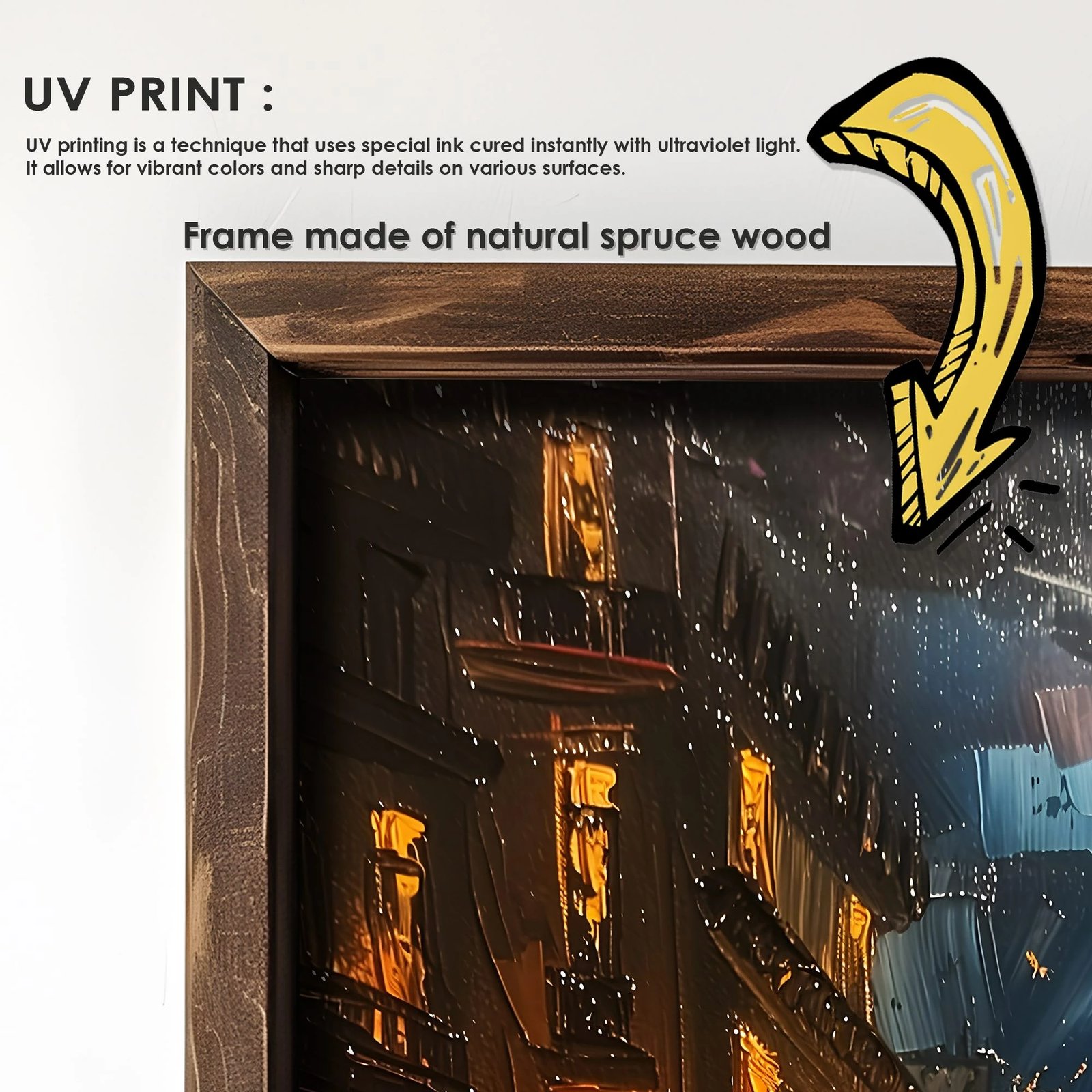 Pikturë dekorative me kornizë MDF, Wallity, AI121, shumëngjyrëshe, 50x70x3.5cm