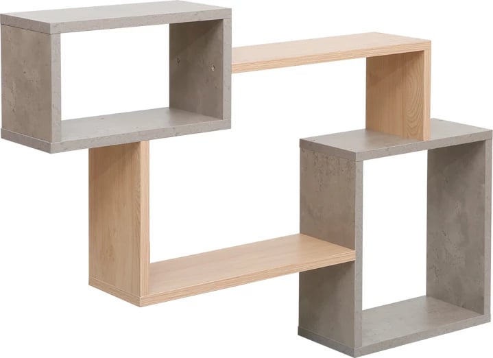 Raft muri Beldra, ngjyrë natyrale-gri çimento, 84x15x57.8cm