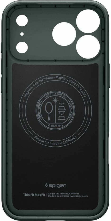 Mbështjellës Spigen Thin Fit MagSafe për celular Apple iPhone 17 Pro Max, poli-karbonat ultra-i hollë, MagSafe, mat, Green