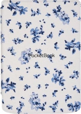 Mbështjellës PocketBook Shell për Verse / Verse Pro, lule, kaltër/bardhë