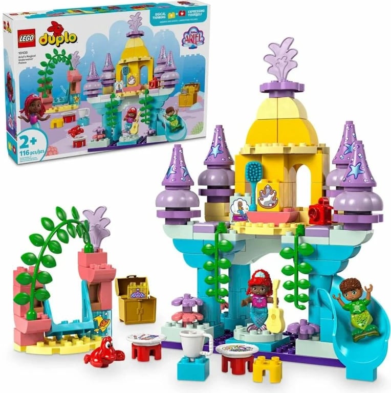 Set lodrash LEGO Duplo për fëmijë, Ariel's Magical Underwater Palace