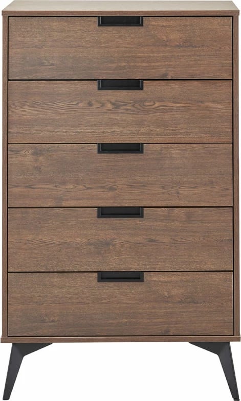 Komodë Nuez me 5 sirtarë, ngjyrë arre, 72x39x117 cm