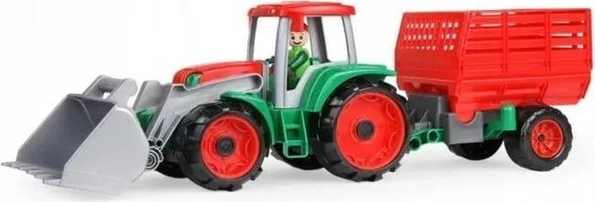 Traktor lodër me rimorkio LENA Truxx, model 04428 04462, i kuq dhe i gjelbër