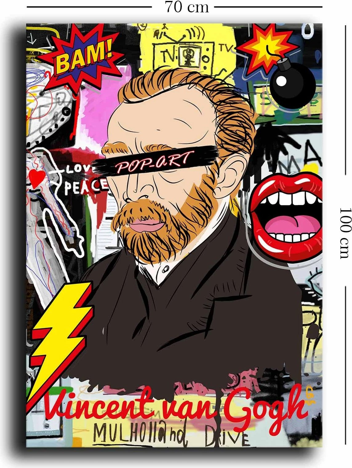 Pikturë dekorative në kanavacë, Wallity, 70100POP-019, shumëngjyrëshe, 70x100cm