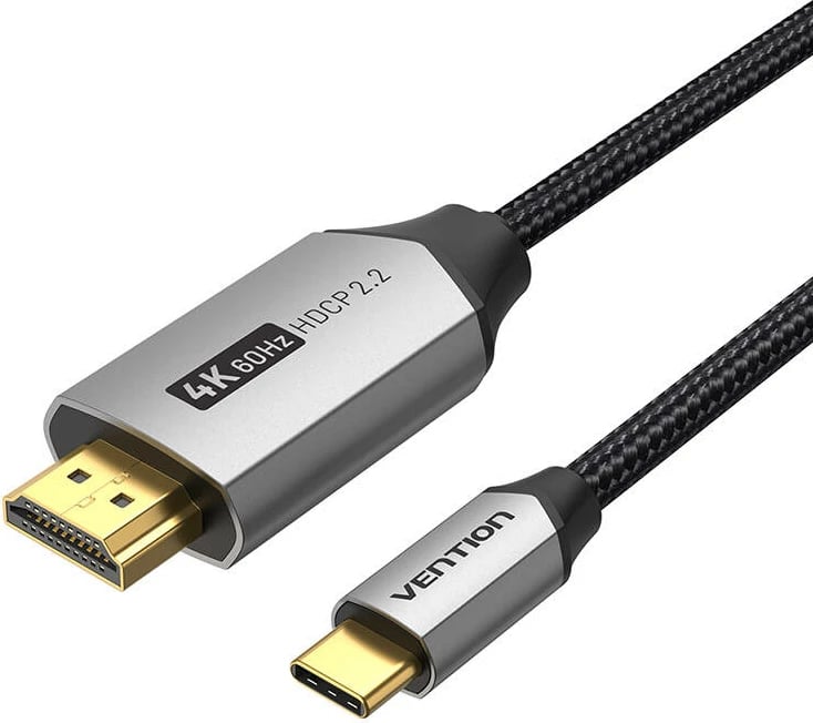 Kabllo USB-C në HDMI Vention CRBBF, 1m, 4K 60Hz, e zezë