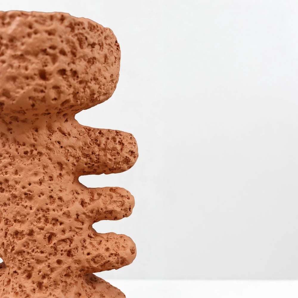 Mbajtës qiriri dekorativ KYCLADIC I, rrëshirë, portokalli, 12x10x20cm