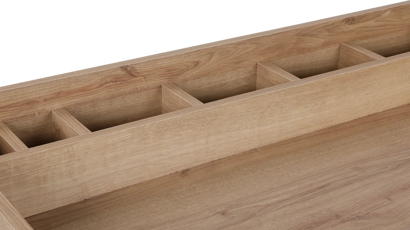 Tavolinë grimi moderne, ngjyrë lis dhe e zezë, Skye Decor, Hive