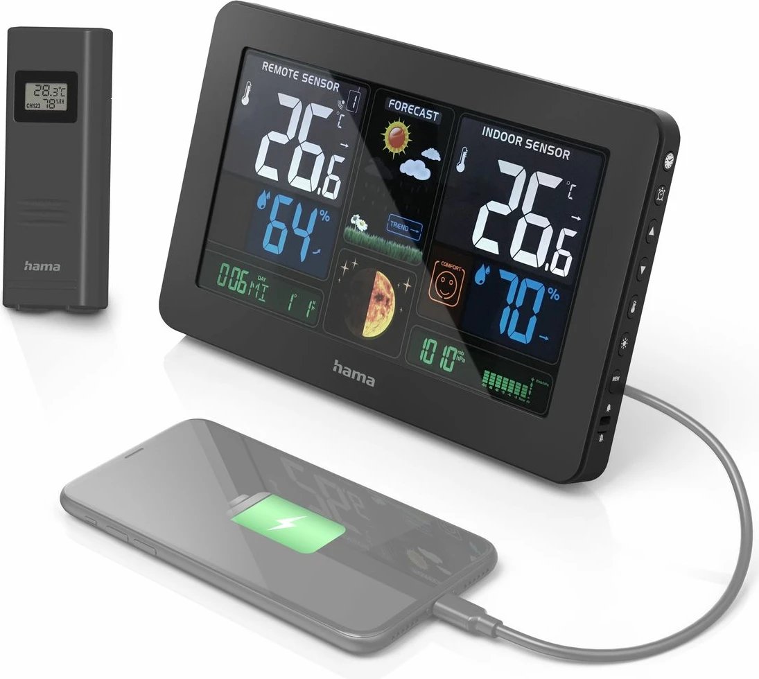 Stacion moti Hama Premium me USB, i zi Stacion moti Hama Premium me USB, i zi