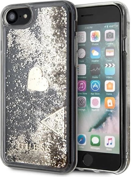 Mbështjellës Guess GUOHCI8GLHFLGO për iPhone 7/8/SE 2020/SE 2022, Glitter Charms, i artë