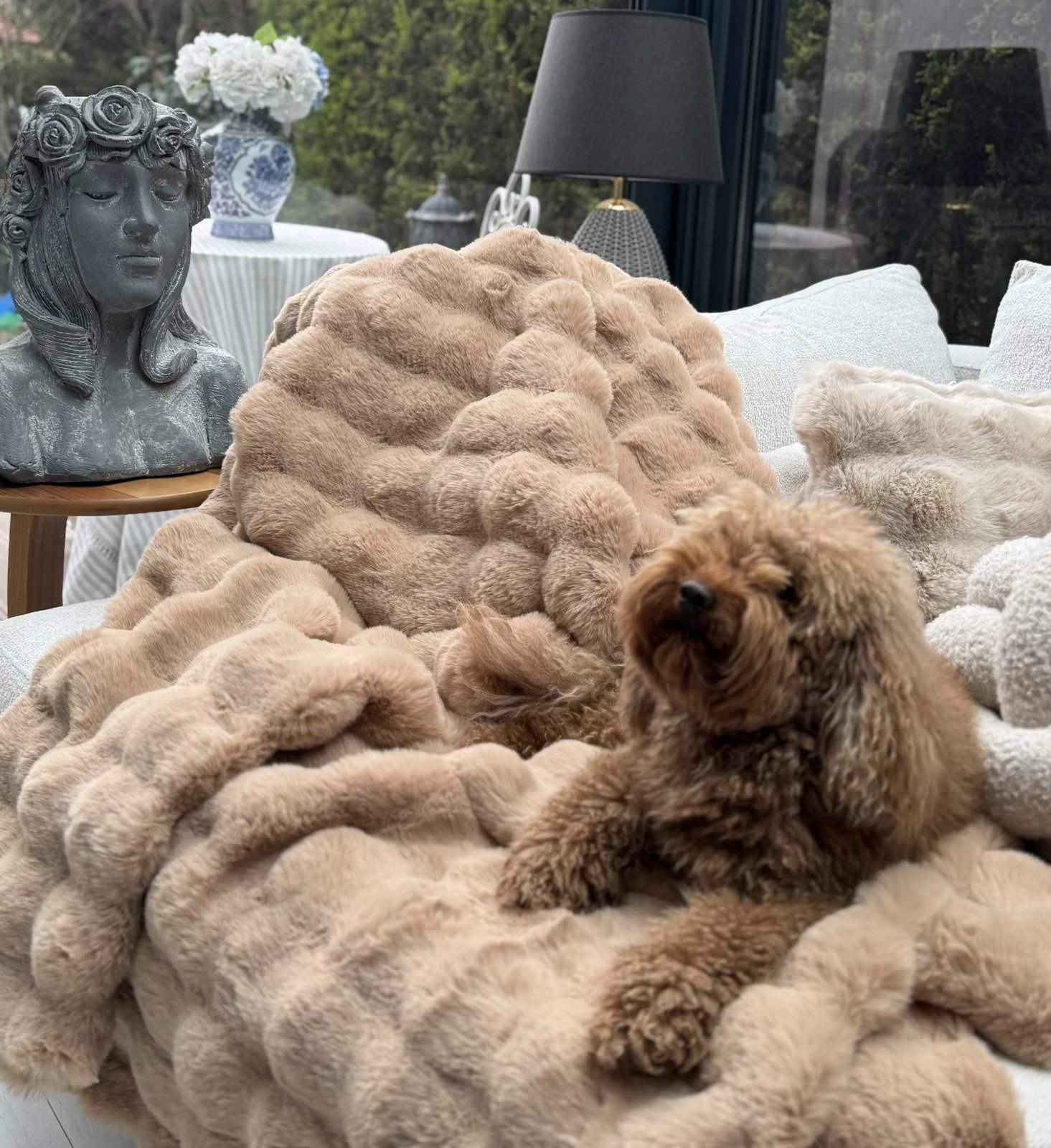 Shall për divan, Bubble, kafe, 200x75cm