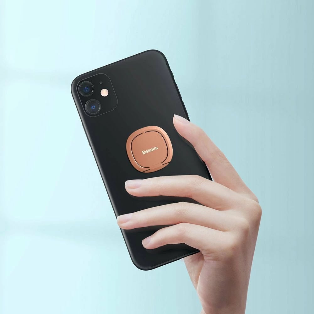 Mbështjellës unazë Baseus SUYB-0R për celular, ultra i hollë, ngjitës, Rozë
