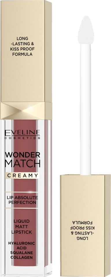 Buzëkuq liquid mat Eveline Cosmetics Wonder Match 07 Toffee për femra, 6.8ml