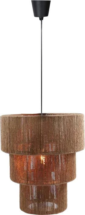Dritë tavani Populy Inart E27, litar letre kafe, D44x49cm