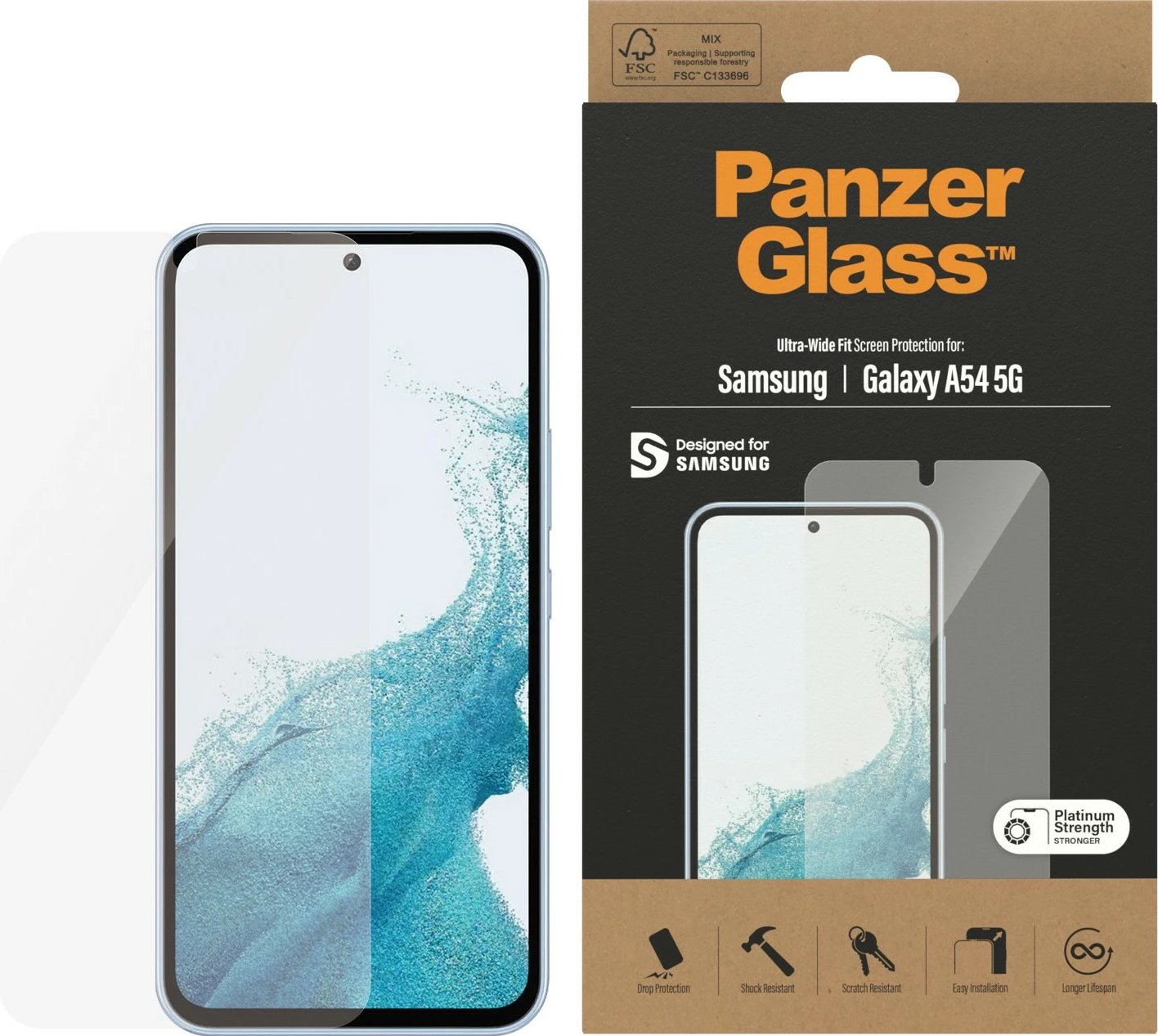 Mbrojtës ekrani PanzerGlass Samsung Galaxy A54 5G, transparent