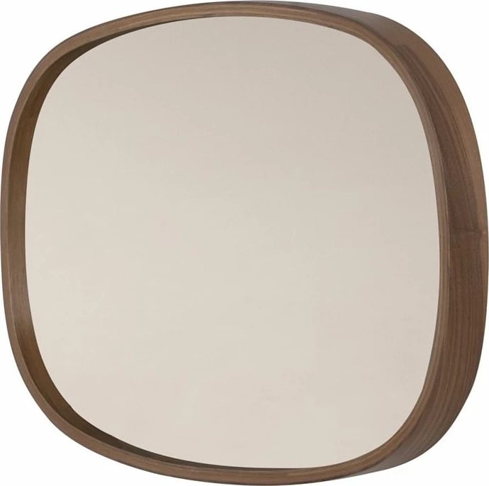 Pasqyrë dekorative Skye, formë re, ngjyrë arre, 55 cm