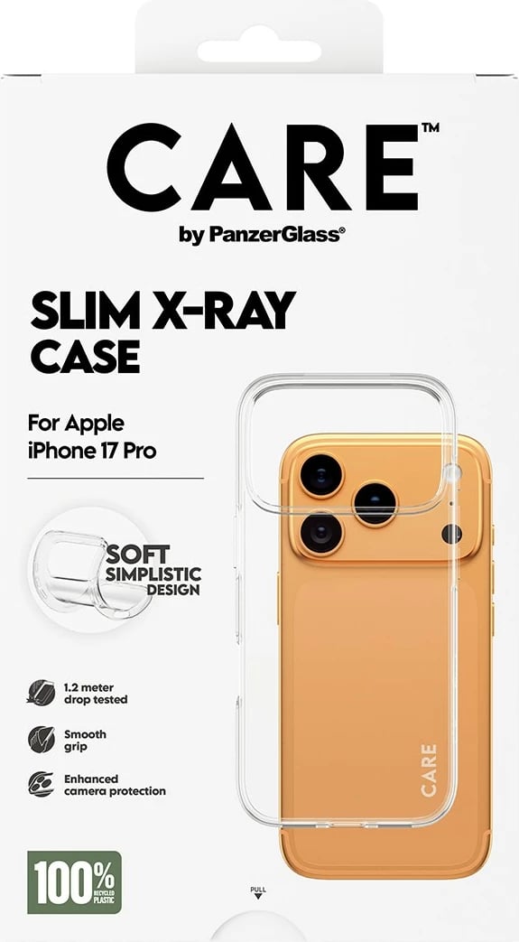 Mbështjellës PanzerGlass CARE fashionable X-Ray Soft Basic për iPhone 17 Pro, transparent