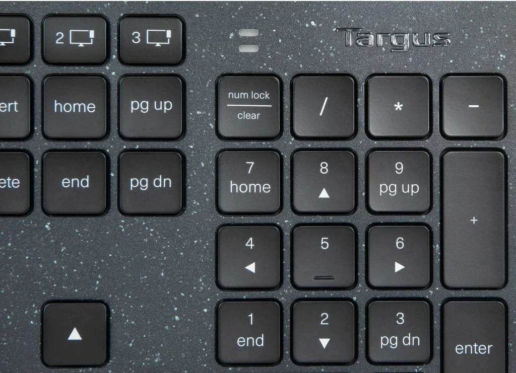 Tastierë Targus EcoSmart, Bluetooth 5.0, AZERTY, ndriçim LED, e zezë