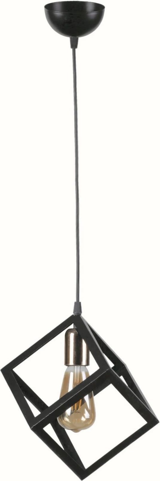 Llambë varëse Opviq, metal i zi, bakër, Kare Tekli, 26x65cm Llambë varëse Opviq, metal i zi, bakër, Kare Tekli, 26x65cm