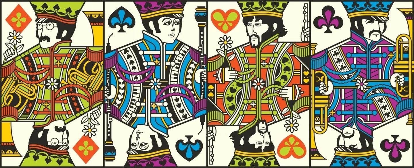 Letra loje Bicycle The Beatles Blue Suit, poker, universale, anglisht