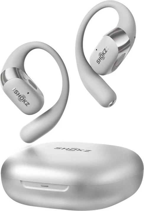 Kufje wireless SHOKZ OpenFit 2+, ear-hook, Bluetooth, Gri