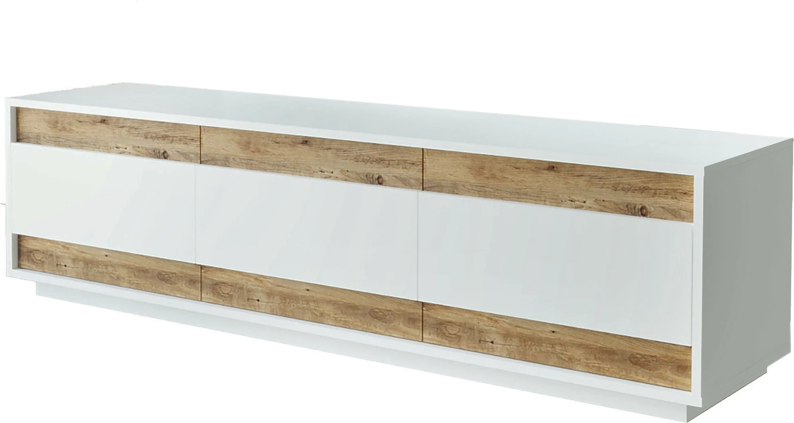 Komodë TV Skye Decor, ngjyrë pishë Atlantike dhe e bardhë, Fr4-Aw