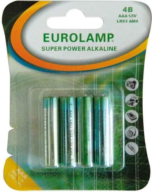 Bateri alkaline EUROLAMP AAA 1.5V 4 copë