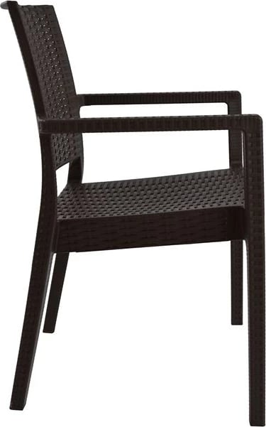 Karrige me krahë polipropileni, ngjyrë kafe e errët, FH5134.02, 57x55,5x89 cm