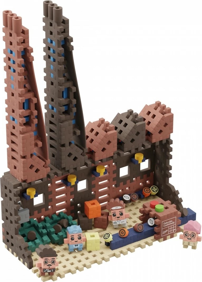 Set lodrash ndërtimi Marioinex Mini Waffle Fabryka Czekolady, 230 elemente, shumëngjyrëshe