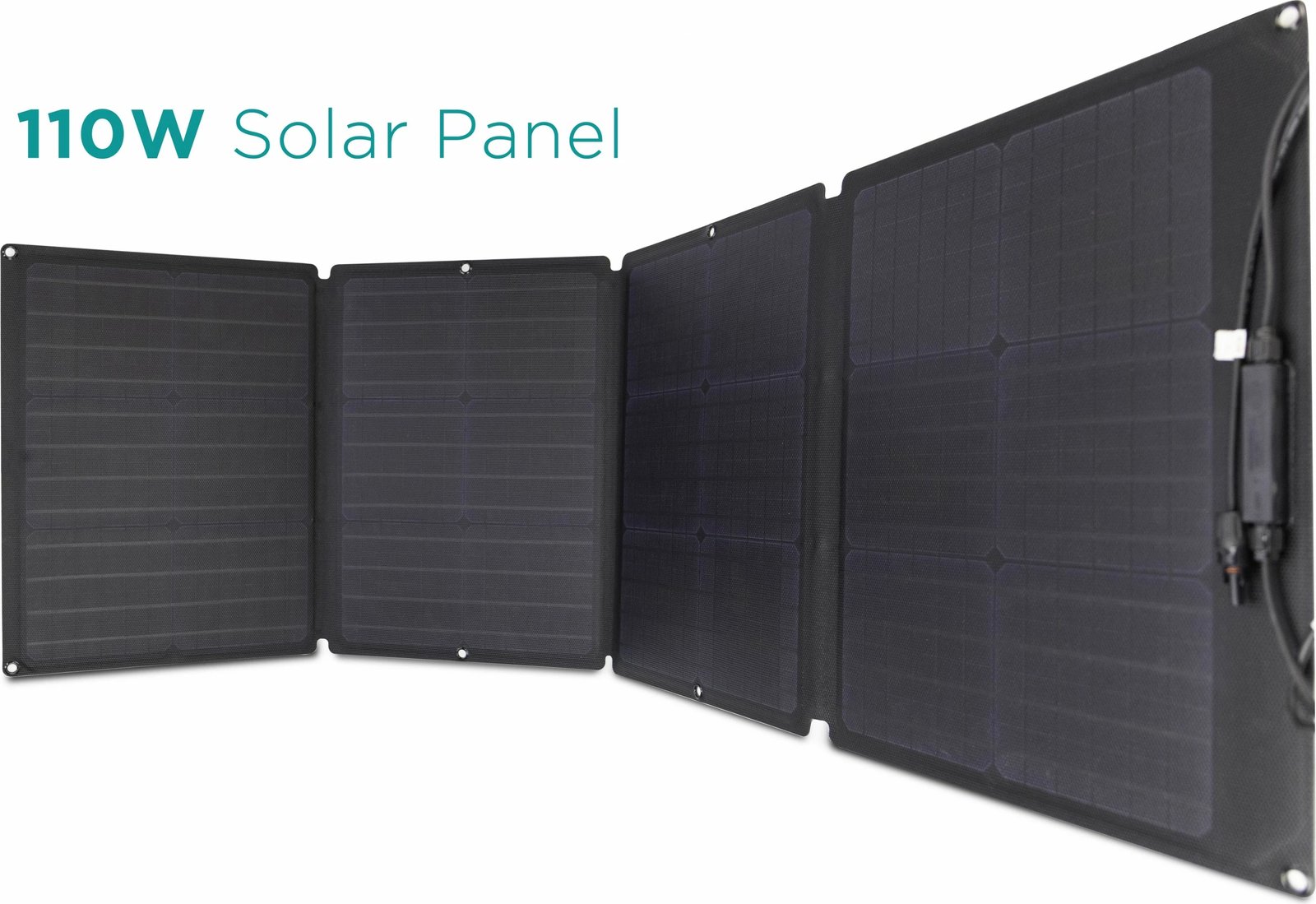 Panel diellor EcoFlow 110W, monokristalin, i zi, portativ