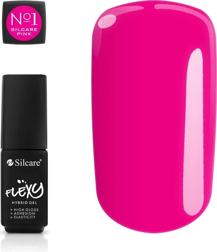 Llak për thonj për femra Silcare Flexy Hybrid Gel 1 Magenta 4.5g
