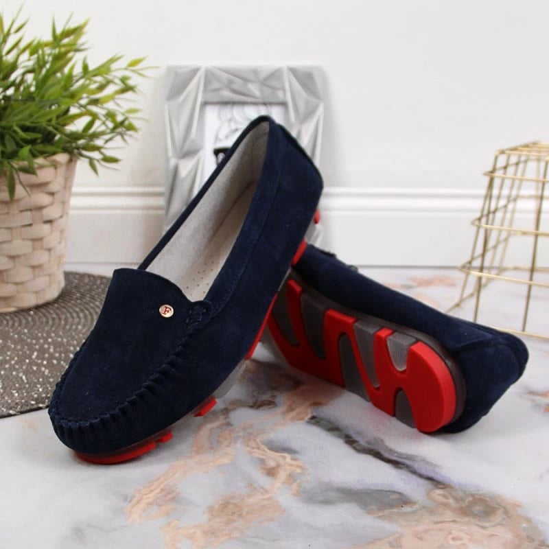 Atlete prej lëkure suede Filippo për femra, blu marine