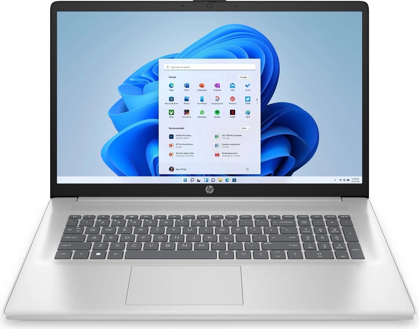 Laptopi HP 17-cp2065nw, 17.3", AMD Ryzen 3, 8GB RAM, 512GB SSD, AMD Radeon Graphics, i argjendtë