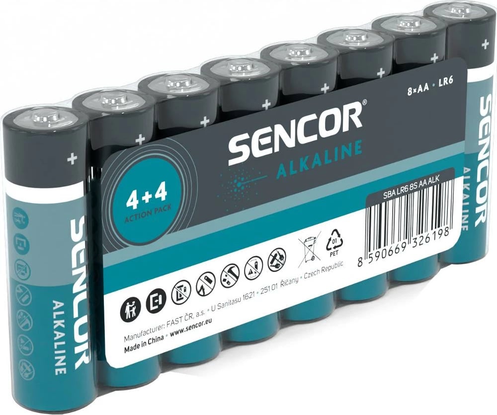 Bateri Sencor SBA LR6 8S AA Alk, 8 copë Bateri Sencor SBA LR6 8S AA Alk, 8 copë